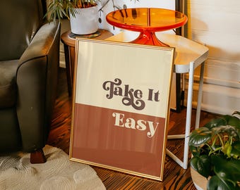 Take It Easy Retro 70s Wall Art Print