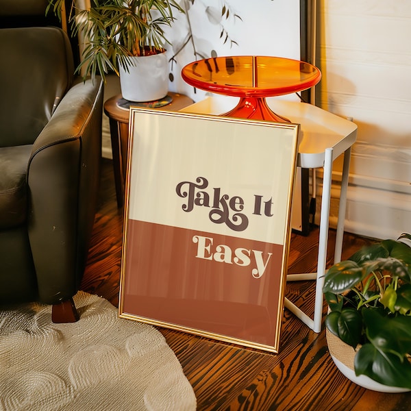Take It Easy Retro 70s Wall Art Print