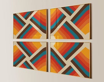 70s Retro Wall Art Prints, Set of 4 (Unframed)