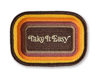 Take It Easy Embroidered Patch | GiGi Thomas Designs | Retro | 70's | Vintage Inspired | Hippie gift