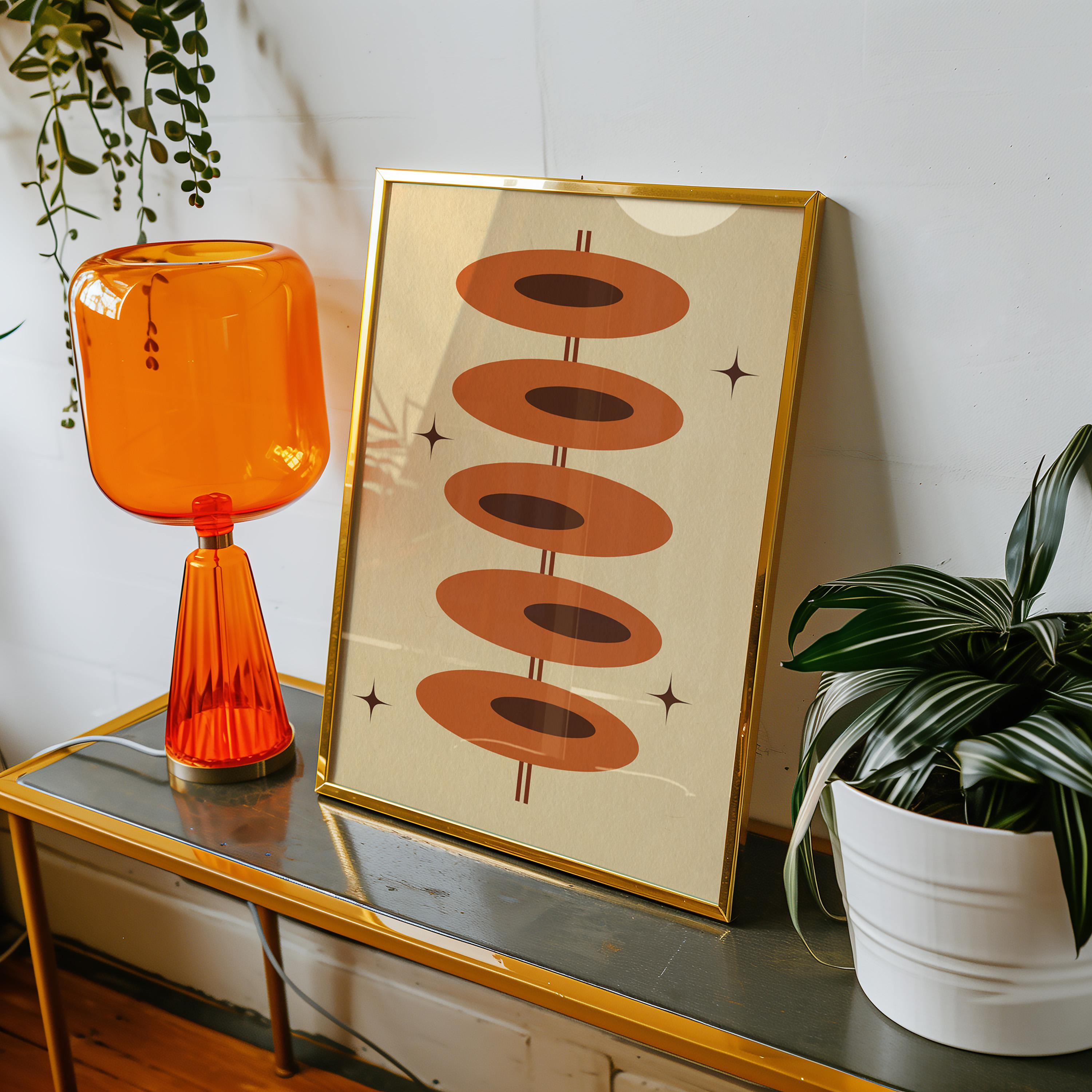 Mid Century Modern Starburst Print, Retro 70s Wall Art - Etsy