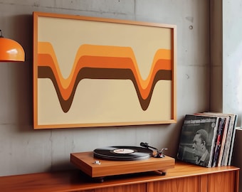 Retro 70s Wave Art Print, Groovy Home Decor