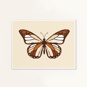 Retro Butterfly Art Print, 70s Home Decor image 2