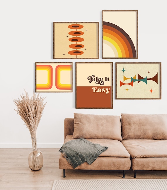 70s Set of 5 Printsprintable Wall Artinstant - Etsy