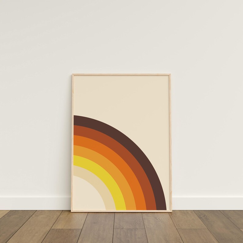 70s Rainbow Print, Retro Home Decor, Hippie Wall Art - Etsy