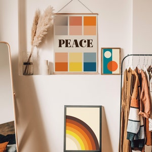 Peace Printable Wall Art, Instant Download,70's Wall Art,70's Decor,70 ...