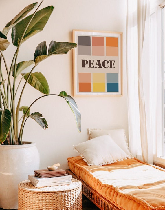 Peace Printable Wall Art Instant Download70's Wall | Etsy