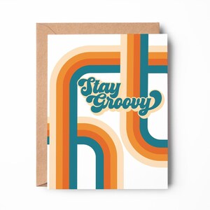 Stay Groovy Card 60’s – 70’s style card | Hippie card | Vintage Style Card| Greeting Card 4.25x5.5 in. | 70&#39;s gift|