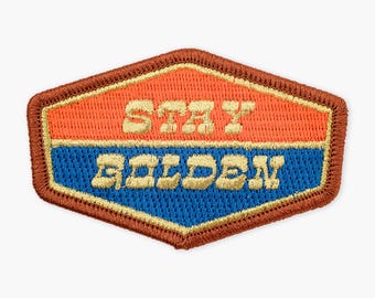 Stay Golden Embroidered Patch | GiGi Thomas Designs | Retro | 70's | Vintage Inspired | Hippie gift