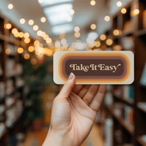 Take it Easy Bumper Sticker,Bumper Sticker,70&#39;s Bumper Sticker, Retro Bumper Sticker, Hippie Bumper Sticker,Hippie Sticker,70s sticker