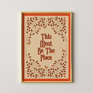 Estampado "This Must Be The Place", arte de inspiración retro de los años 70.