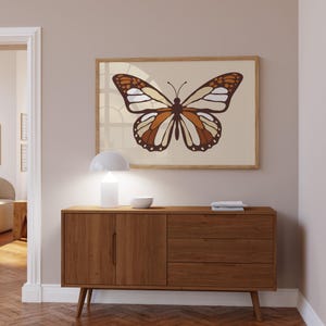 Retro Butterfly Art Print, 70s Home Decor image 3