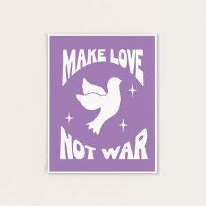 Make Love Not War Print, Wall Art, 70&#39;s wall art,70&#39;s decor,70&#39;s art,retro print,retro decor,political activism,70s home decor,retro poster