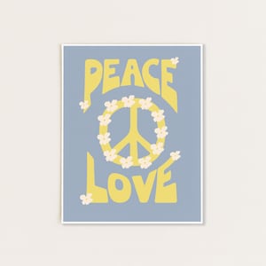 Peace Love Print, Wall Art, 70&#39;s wall art,70&#39;s decor,70&#39;s art,retro print,retro decor,political activism,70s home decor,retro poster