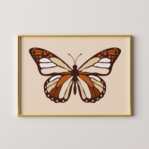 Retro Butterfly Art Print, 70s Home Decor image 5