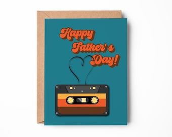 Retro Cassette Tape Father's Day Card | 70s Style