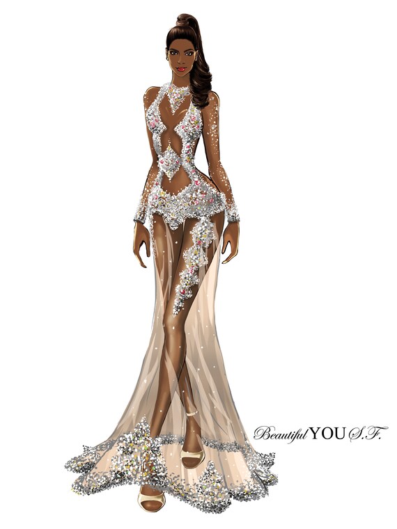 Sheer Beyonce Gala Dress Sheer Beaded Tulle Evening Dress, Backless Trumpet Mermaid Prom Sheer Beyonce Gala Dress Sheer Beaded Tulle Evening Dress, Backless Trumpet Mermaid Prom