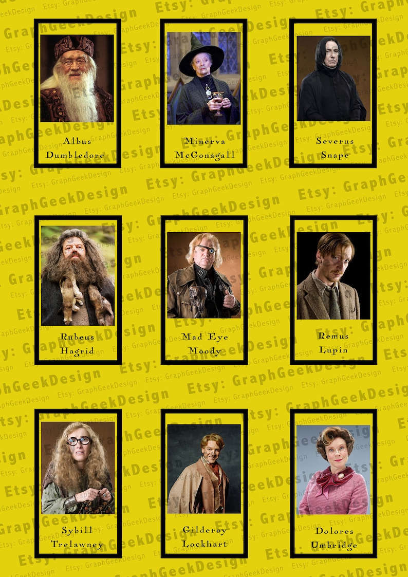 Harry Potter Guessing Who Character Cards Digital Download | Etsy