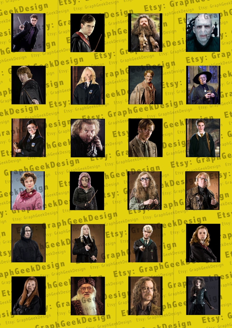 Harry Potter Guessing Who Character Cards Digital Download Etsy