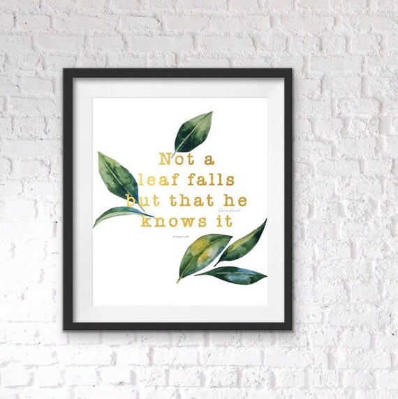 Not A Leaf Falls Quran Ayah Print Etsy Not A Leaf Falls Quran Ayah Print Etsy