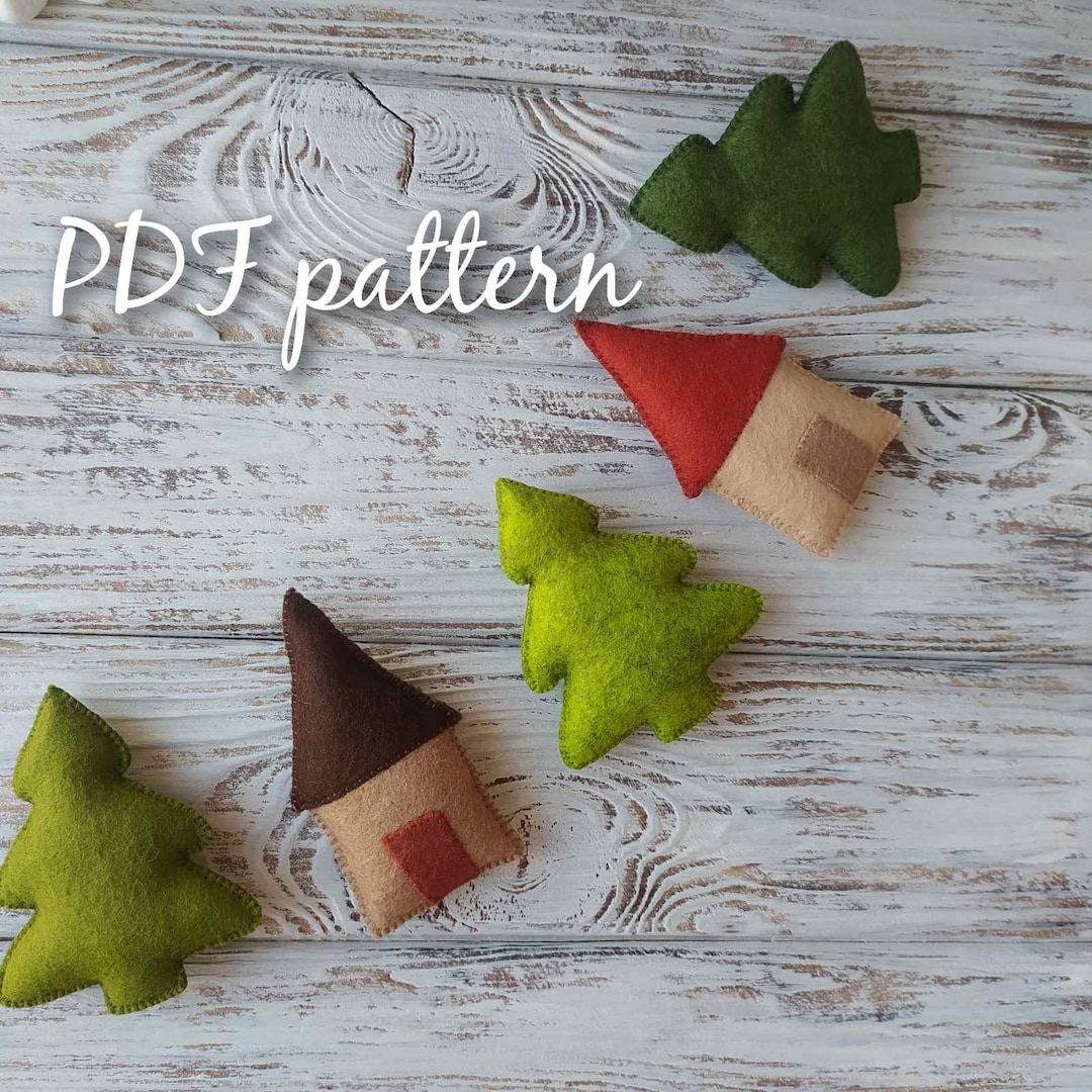 Pattern Felt Christmas Tree Ornaments, Felt Christmas Ornament Pattern