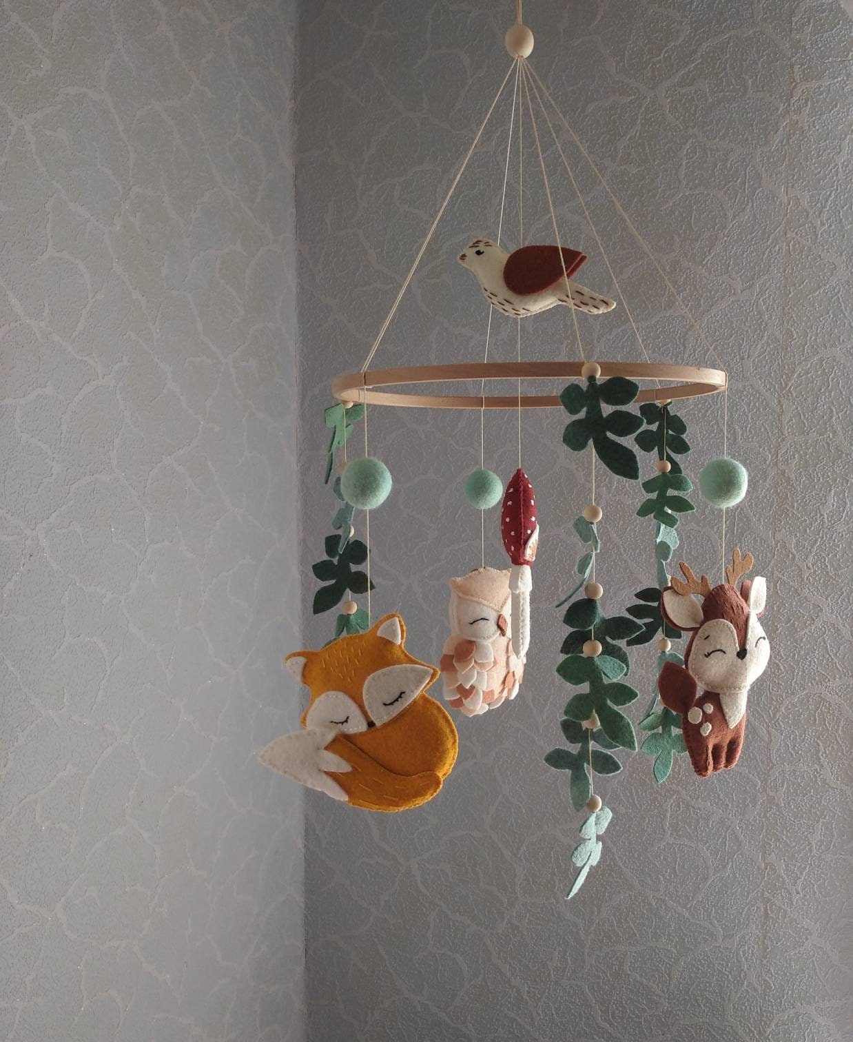 Waldtiere Kinderzimmer Deko Baby mobile Wald Mobile Filz Tiere Etsy