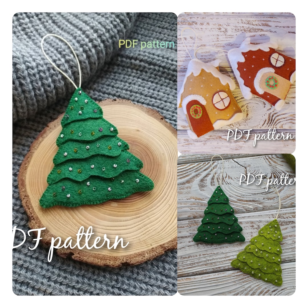 Pattern Felt Christmas Tree Ornaments, Felt Christmas Ornament Pattern