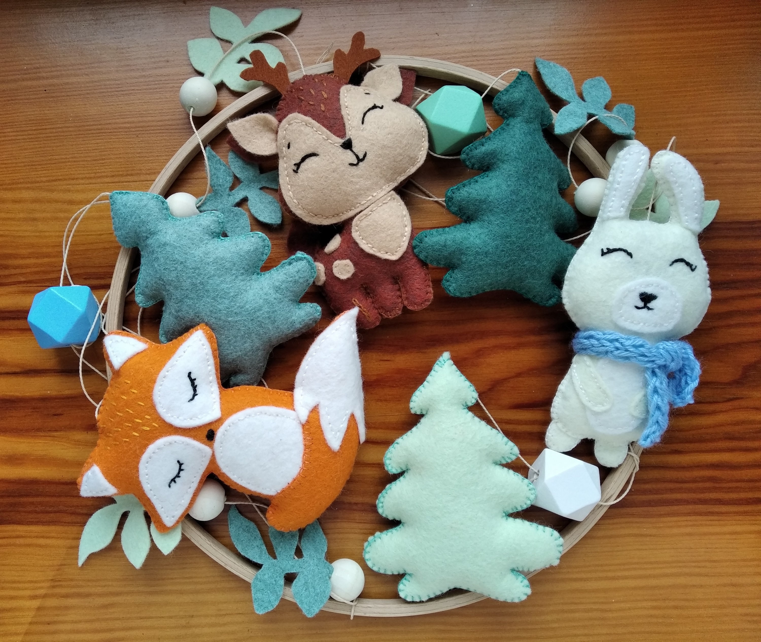 Felt woodland animals Forest mobile woodland nursery decor Etsy