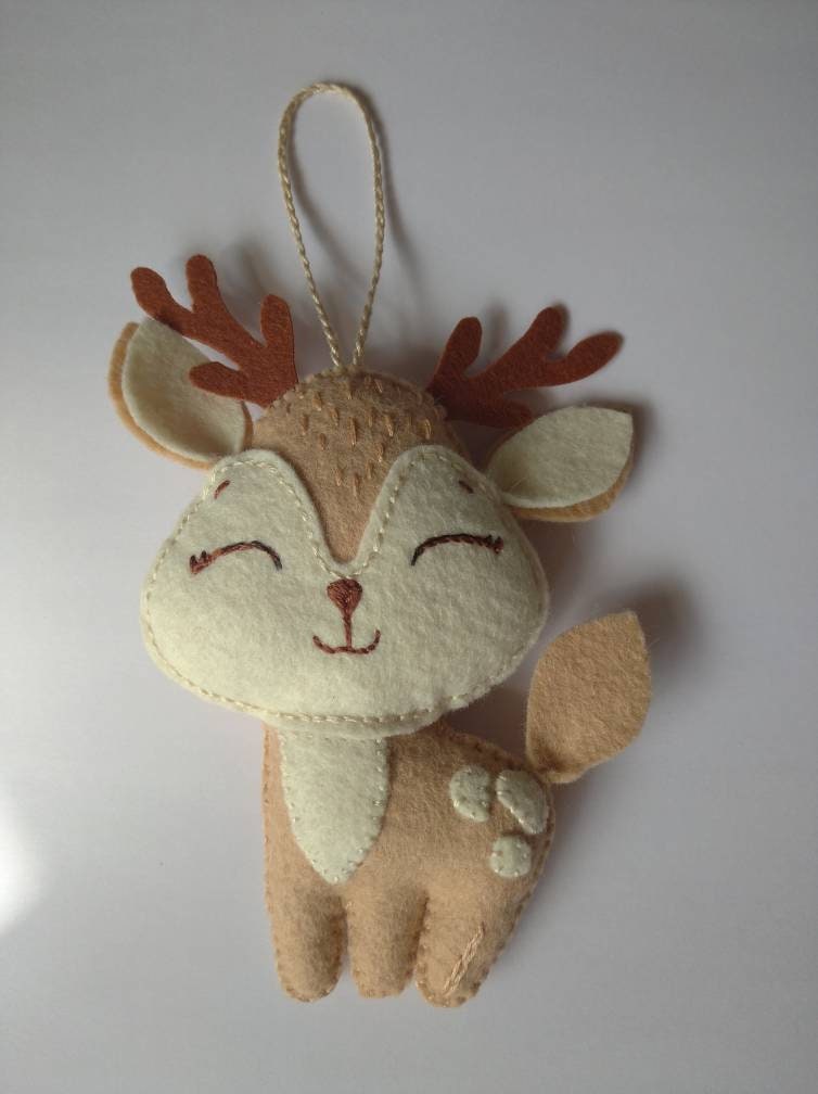Felt deer. Christmas tree ornament decor Etsy