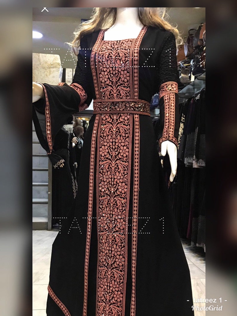 Jordanian Palestinian open shoulder front and back THOBE KAFTAN
