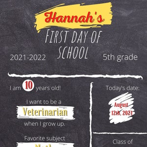 School picture Board, First day of school, Last day of school, Chalkboard Prop, First day of fall, Digital Download