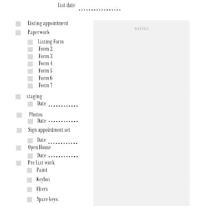 Customizable Real estate agent Listing checklist, Realtor marketing, Real estate template, Real estate list