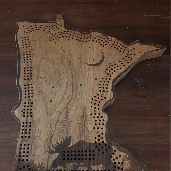 Minnesota Moose Cribbage Board & Wall Display