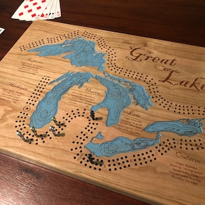 Great Lakes Cribbage Board & Wall Display