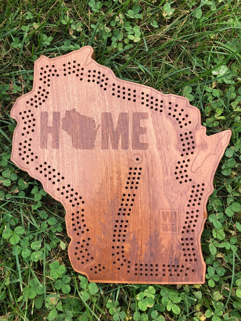 HOME Wisconsin Cribbage Board Etsy
