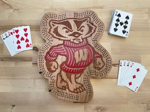 University of Wisconsin - Bucky Badger Cribbage Board & Wall Display