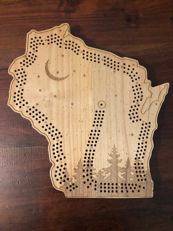 Up North Wisconsin Cribbage Board & Wall Display