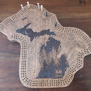 Michigan Lakes and Pines cribbage bord en wanddisplay