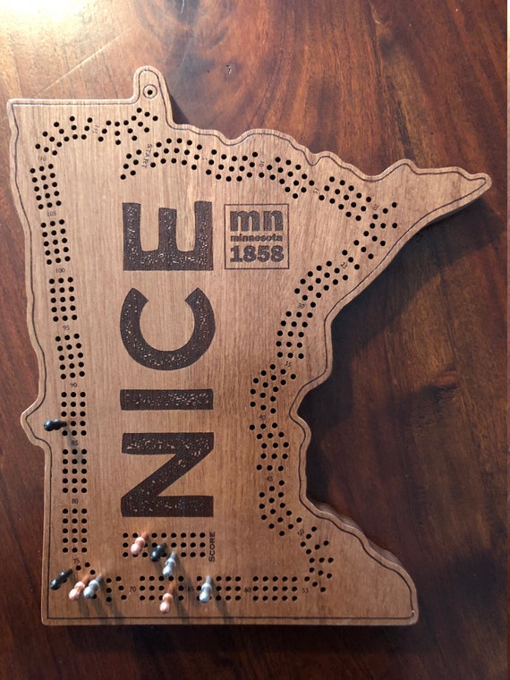 Personalized, Customized Minnesota "Your Name" Cribbage Board & Wall Display