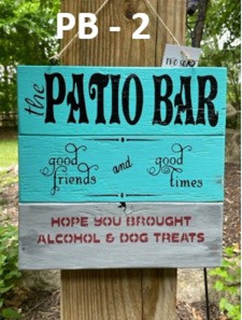 Small Rustic Wood Patio Sign Etsy