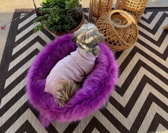 Handmade Faux Fur Pet Bed: Foldable Travel Dog Cat Bed