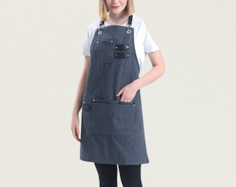 Lasting and Durable Unisex Denim Apron with Adjustable Straps