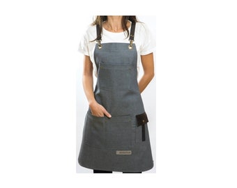 Soft Color Denim Apron-Heavy Duty Apron-Mothers Day Gift-Apron for Men&Women-Barista-Stylist-Bakery-Artist-Cook-Florist-Bartender-Stylist