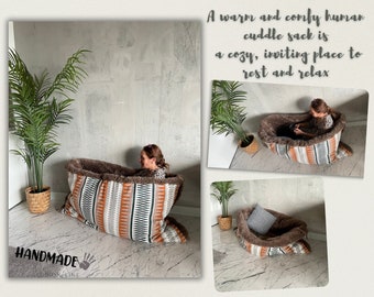 Reading Nook, Gift Idea for Book Lovers, Calming Effect Lounge Cave Floor Pillow, Anxiety Relief Wrap Nook, Reading Lounge,Cuddle Bed