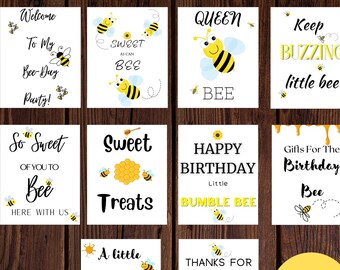 Printable Bumble Bee Happy Birthday Banner, Honey Bee Party Decorations ...