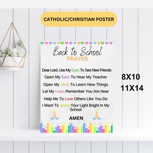 Back to School Prayer Poster for Classroom | Christian Teacher Wall Decor | Faith-Based Printable | First Day of School Prayer Sign