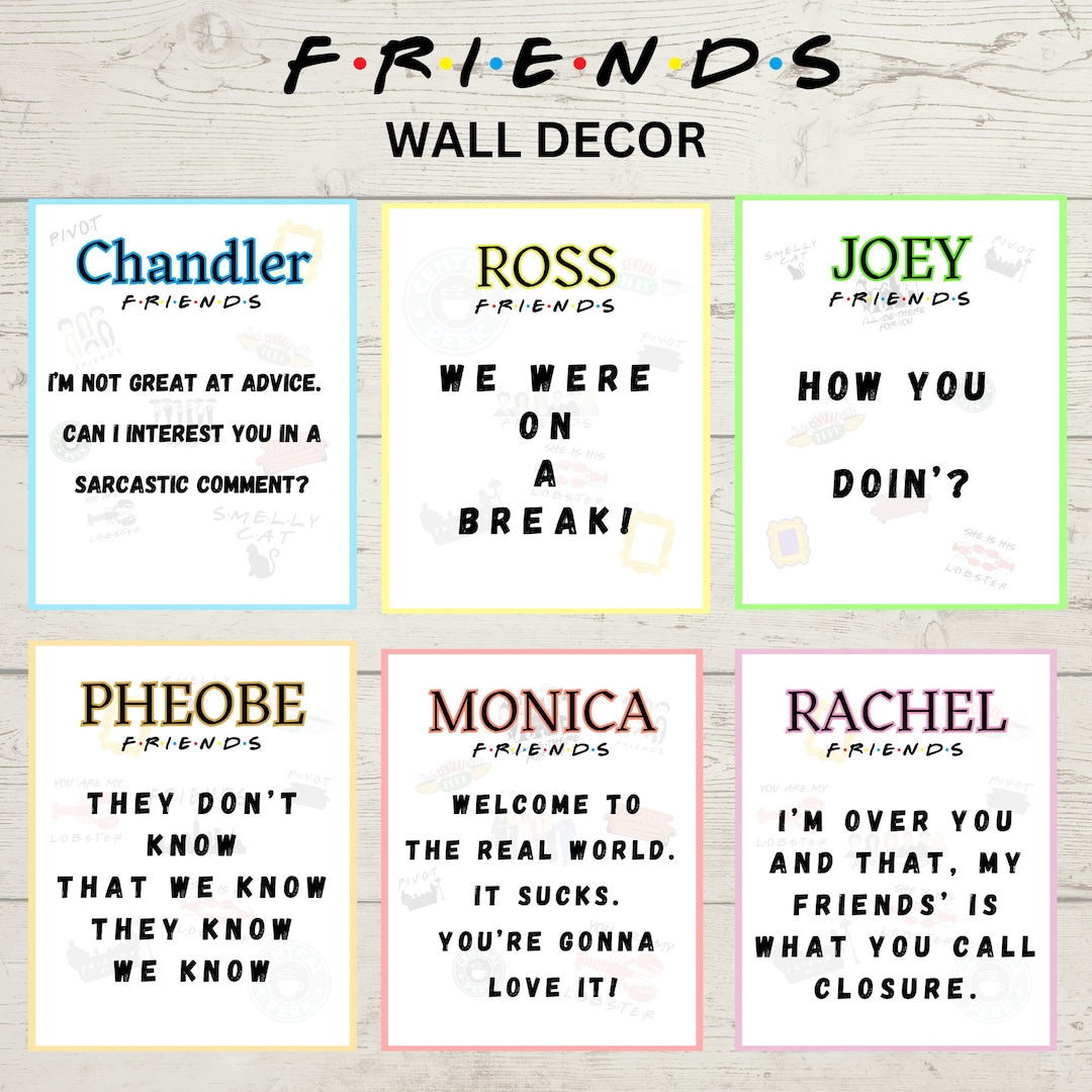 Friends Wall Art Friends Tv Show Friends Wall Decor Friends Etsy