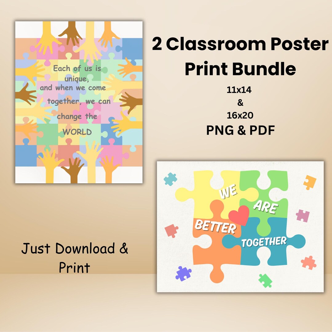 Classroom Posters Set | Positive Growth Mindset, We Are Better Together ...
