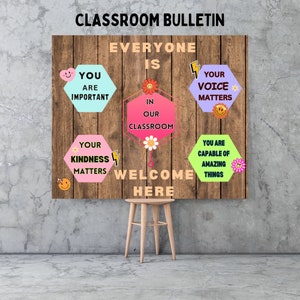 Classroom Decor, Classroom Bulletin Board, Motivational Bulletin Board, Classroom Poster, Everyone is welcome here Board, Back to School