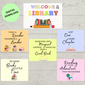 Classroom Library Decor, Classroom Posters, Growth Mindset, School Printables, Bulletin Board, Reading Corner, Educational Printables